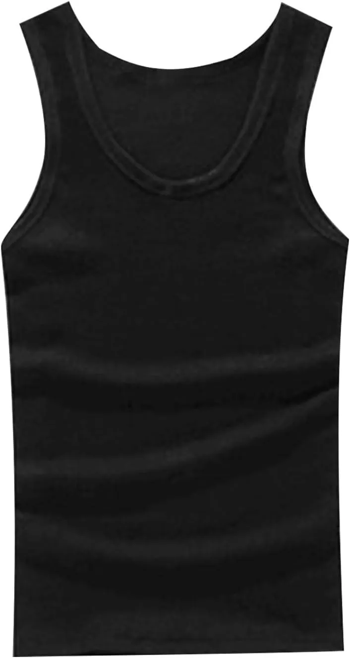 2 Pack Mens Shapewear Tank Top Lightweight Sleeveless Compression Shirt Men Plain Crewneck Workout Undershirt Slim Fit