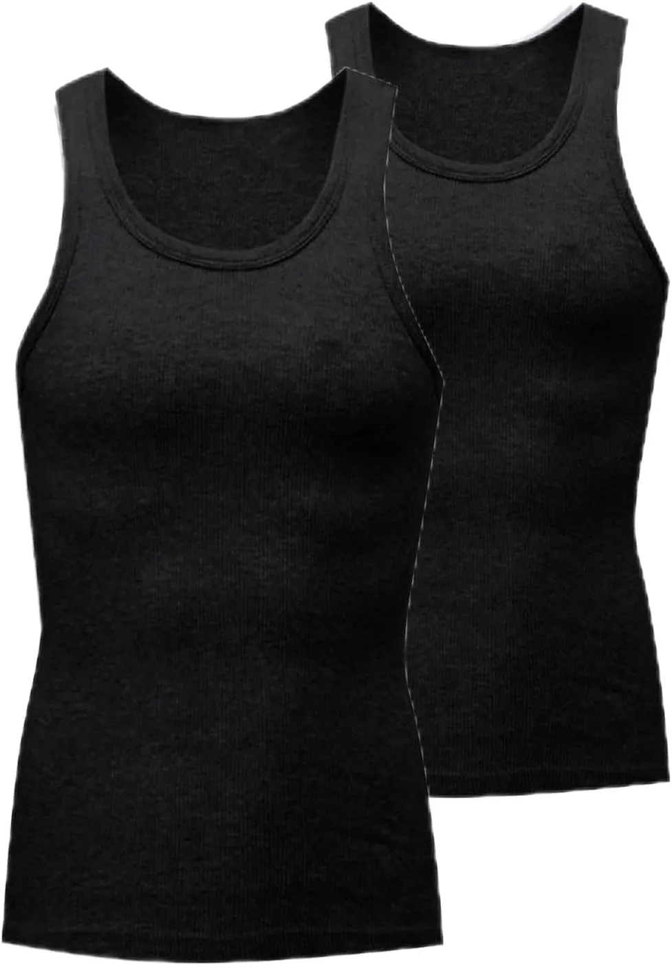 2 Pack Mens Shapewear Tank Top Lightweight Sleeveless Compression Shirt Men Plain Crewneck Workout Undershirt Slim Fit