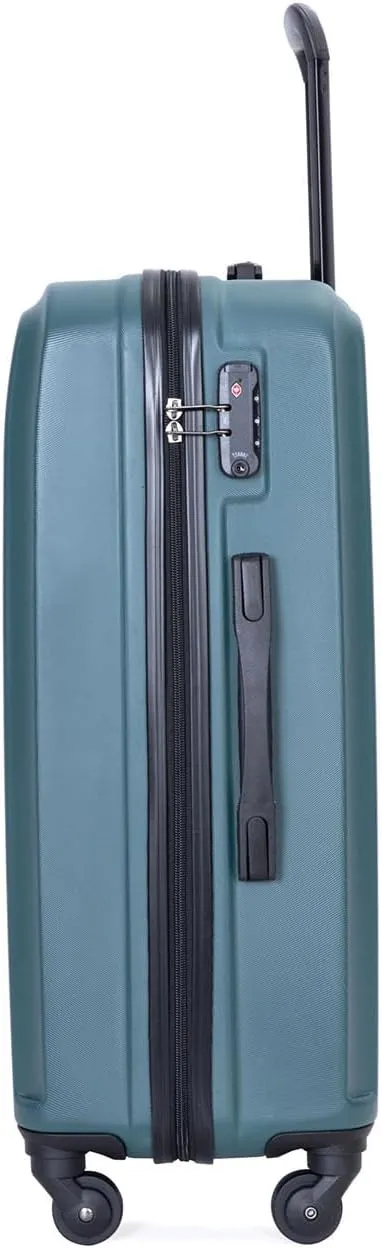 3 Piece Luggage Set,Travel Suitcase&Hard Shell Suitcases&Rolling Suitcase,Hardshell Luggage Sets with Spinner Wheels,Two Hooks,TSA Lock,Adjustable Pull Rod,Small&Lardge, ABS (20/24/28) (Dark Green)