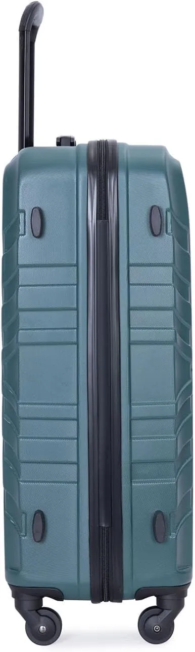 3 Piece Luggage Set,Travel Suitcase&Hard Shell Suitcases&Rolling Suitcase,Hardshell Luggage Sets with Spinner Wheels,Two Hooks,TSA Lock,Adjustable Pull Rod,Small&Lardge, ABS (20/24/28) (Dark Green)