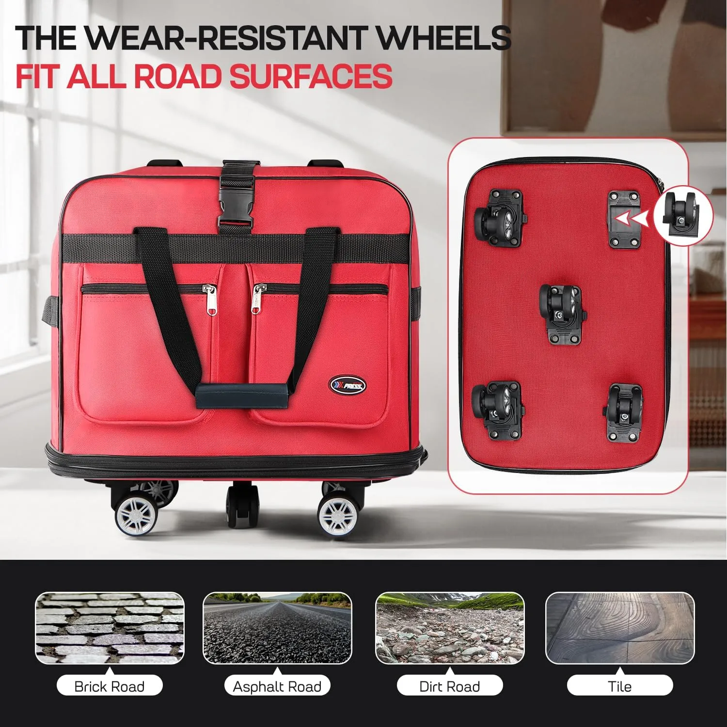 30''36''40''Rolling Duffle Bag with Wheels,Expandable Duffle Bag for Travel for Men Women,Foldable#36''Red