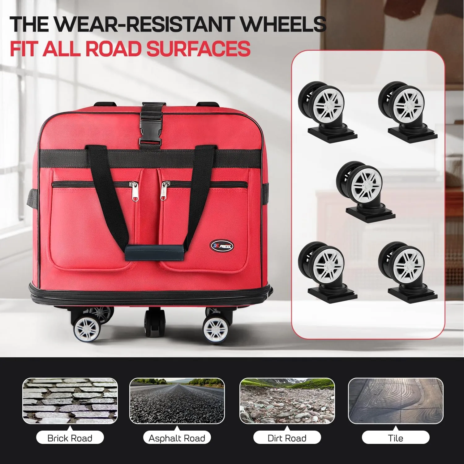30''36''40''Rolling Duffle Bag with Wheels,Expandable Duffle Bag for Travel for Men Women,Foldable#36''Red