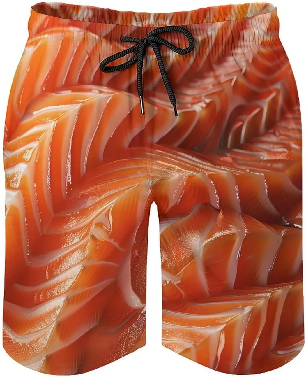 3D Funny Realistic Food Salmon Sushi Men's Swim Trunks Quick Dry Board Shorts Breathable Summer Beach Shorts Bathing Suits