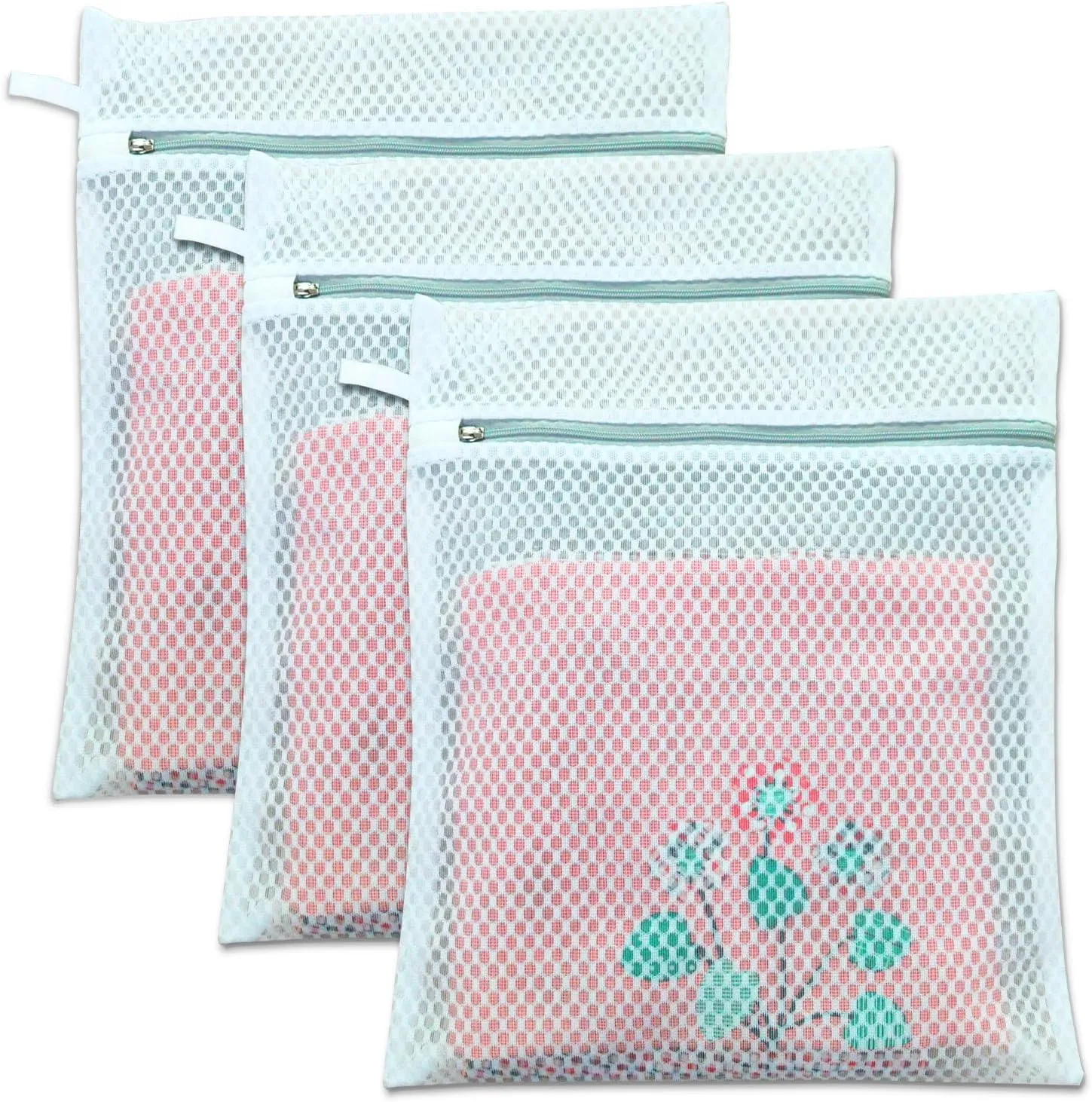 3Pcs Durable Honeycomb Mesh Laundry Bags for Delicates, 12 x 16 Inches Lingerie Bags for Washing Delicates, Clothes, Socks, Sheet (3 Medium)