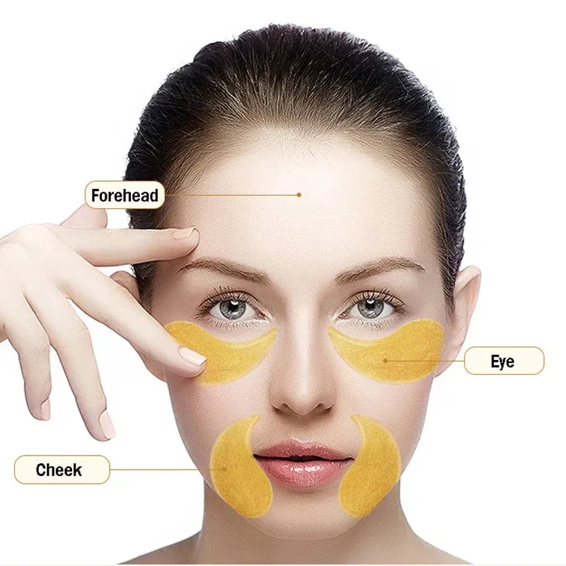 60 Piece Gold Crystal Collagen Eye Mask For Dark Circles & Eye Bags
