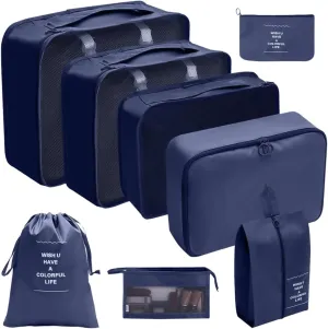 8x/Set Travel Organiser Packing Cubes Waterproof Suitcase Organiser for Woman