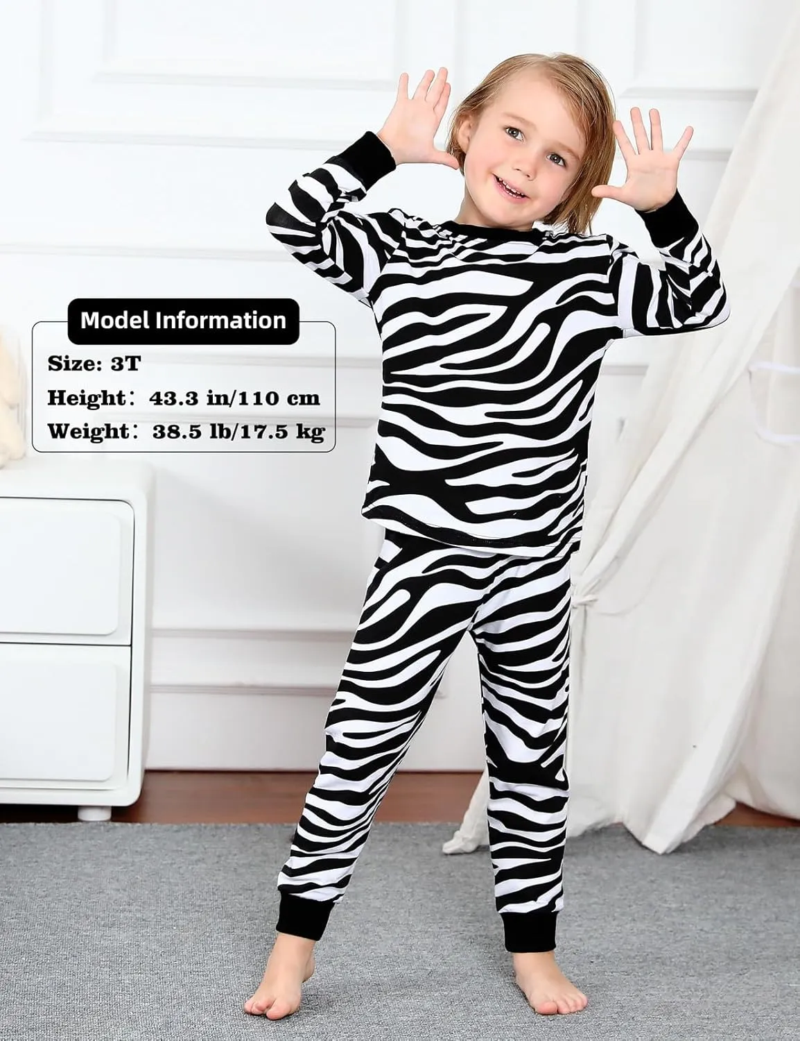 A&J DESIGN Cotton Printed Pajamas for 2-14 Years Kids, 2-Piece Pjs Set