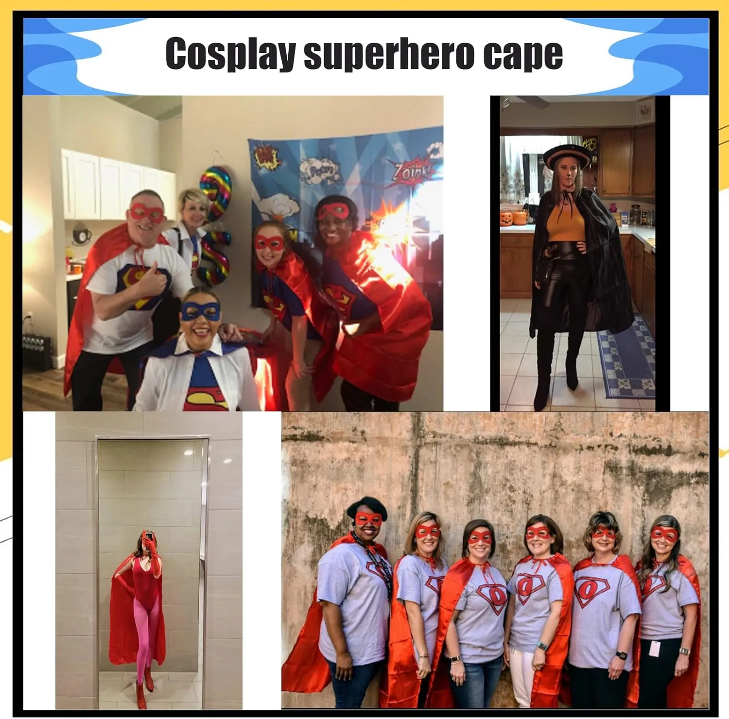 Adult Superhero Capes and Masks - Halloween Vampire Cape Superhero Party Capes Superhero Costume