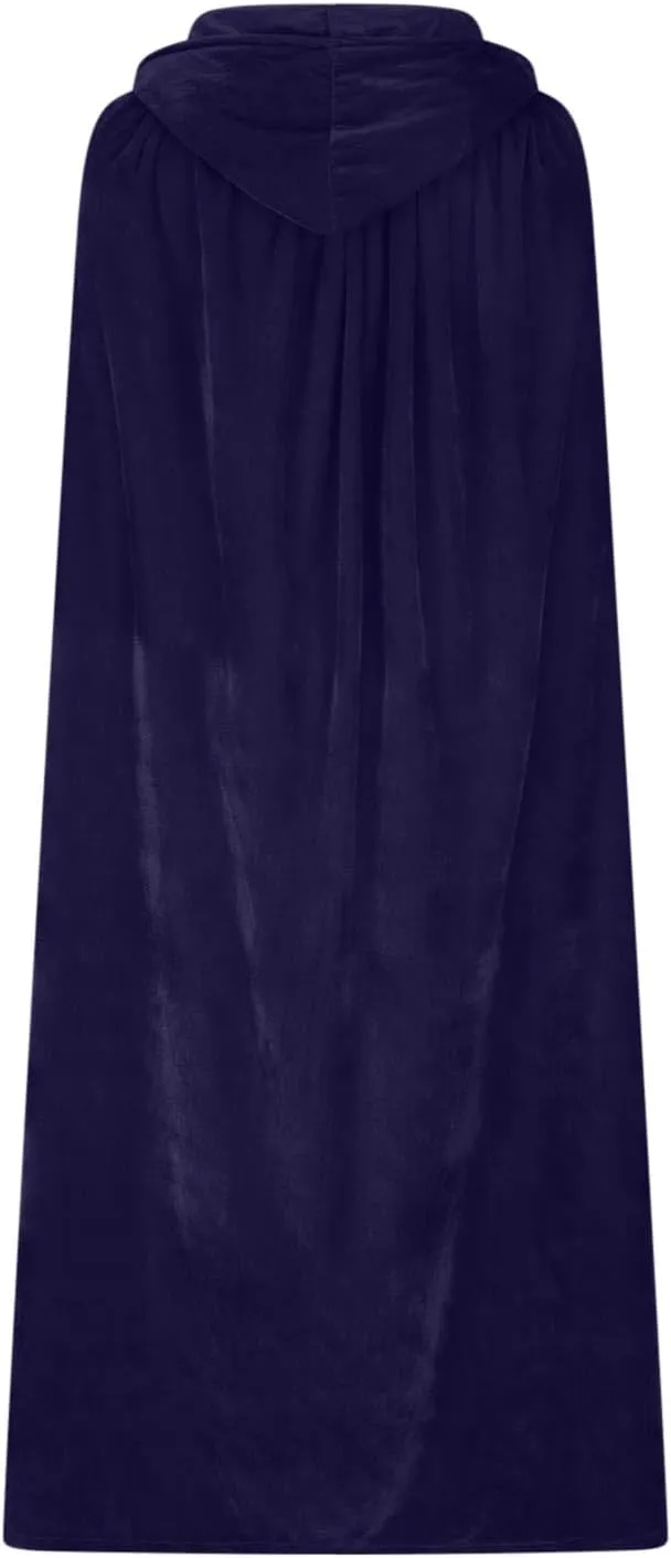 Adults Unisex Halloween Cloak Velvet Cloak Cape Wizard Hooded Party Halloween Cosplay Costume Winter Hooded Cardigan