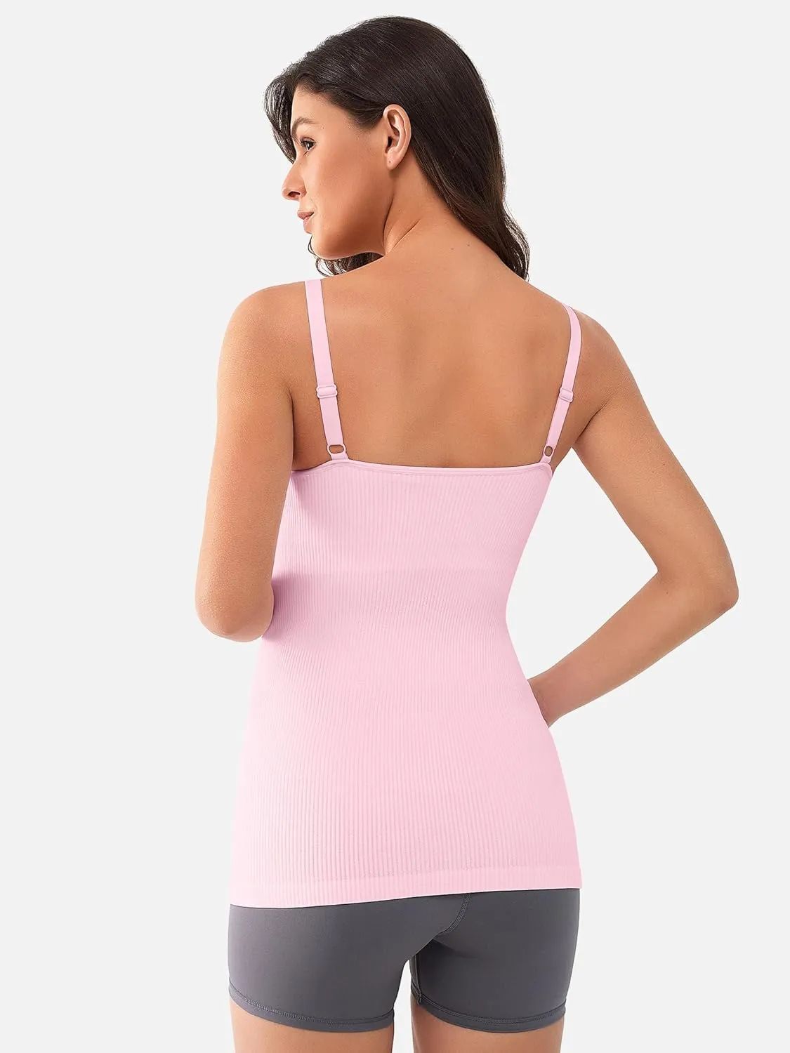 ATTRACO Maternity Tank Tops with Built in Bra Ribbed Pregnancy Clothes Adjustable Straps