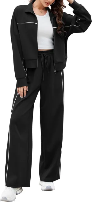 AVAMO 2 Piece Tracksuit for Women Sweatsuits Sets Outfits Long Sleeve Zip Up Sweatshirt Long Pants Jogging Suits
