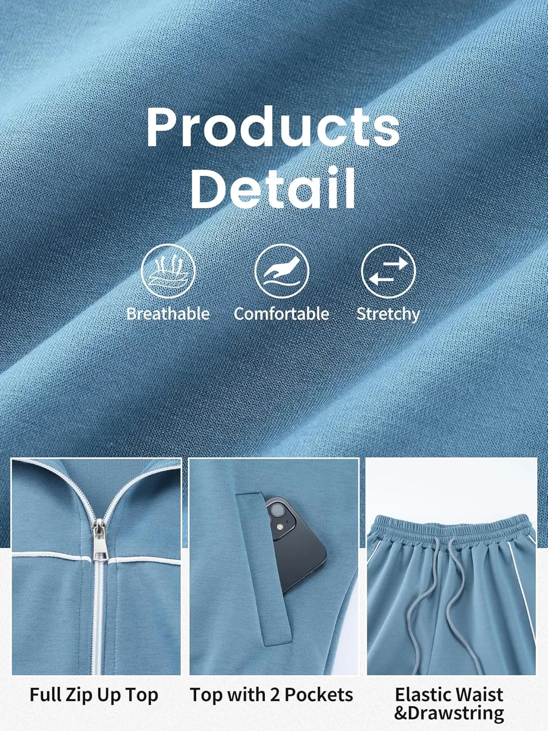 AVAMO 2 Piece Tracksuit for Women Sweatsuits Sets Outfits Long Sleeve Zip Up Sweatshirt Long Pants Jogging Suits
