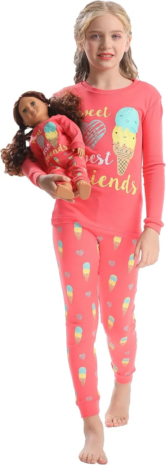 Babyroom Girls Pajamas Matching Doll Pjs Toddler Kids Cotton Sleepwear Christmas Clothes