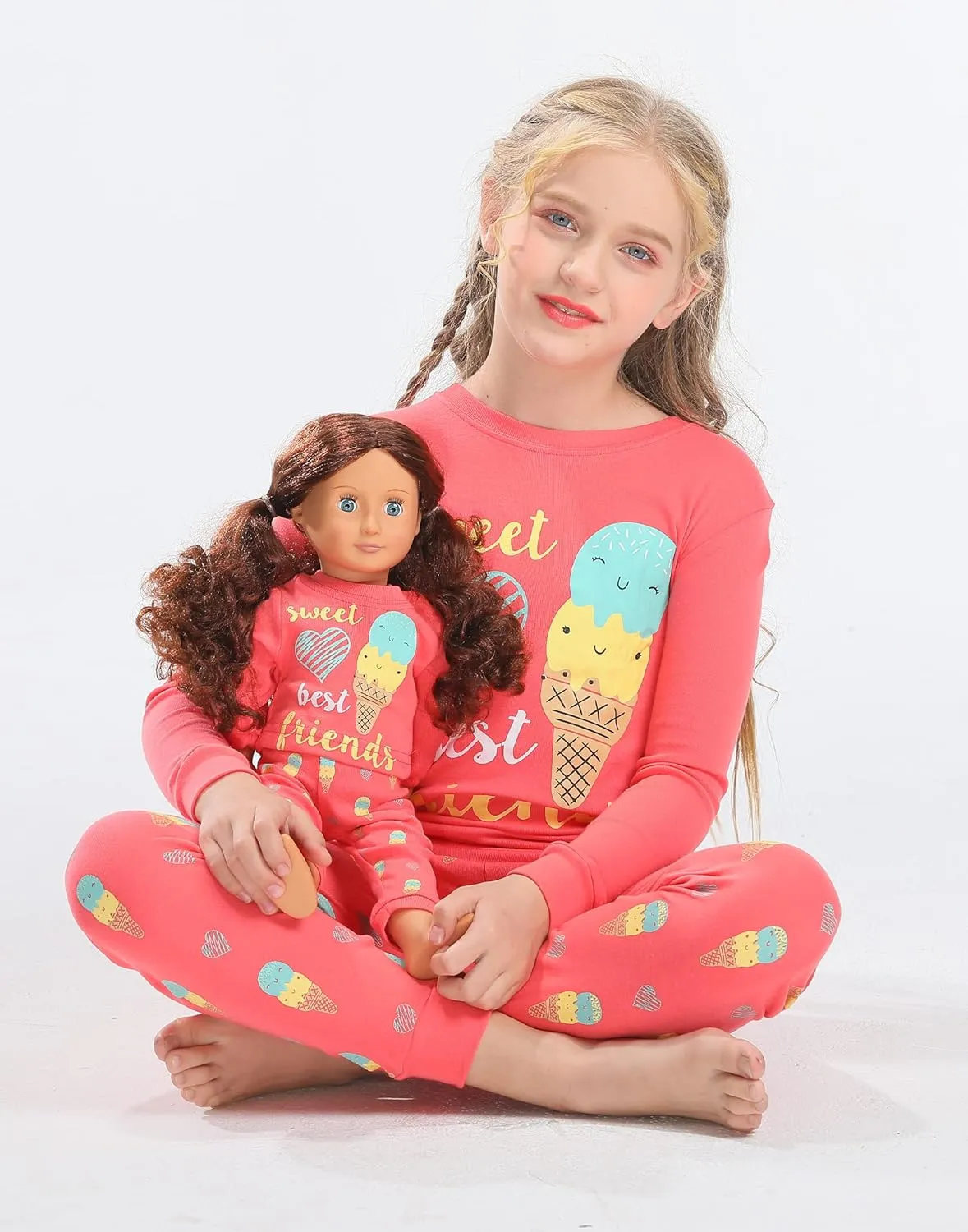 Babyroom Girls Pajamas Matching Doll Pjs Toddler Kids Cotton Sleepwear Christmas Clothes