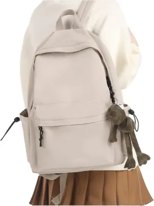 Backpack Lightweight bag Waterproof college backpack for cute Aesthetic backpack Casual Daypack for Men Women(Beige)