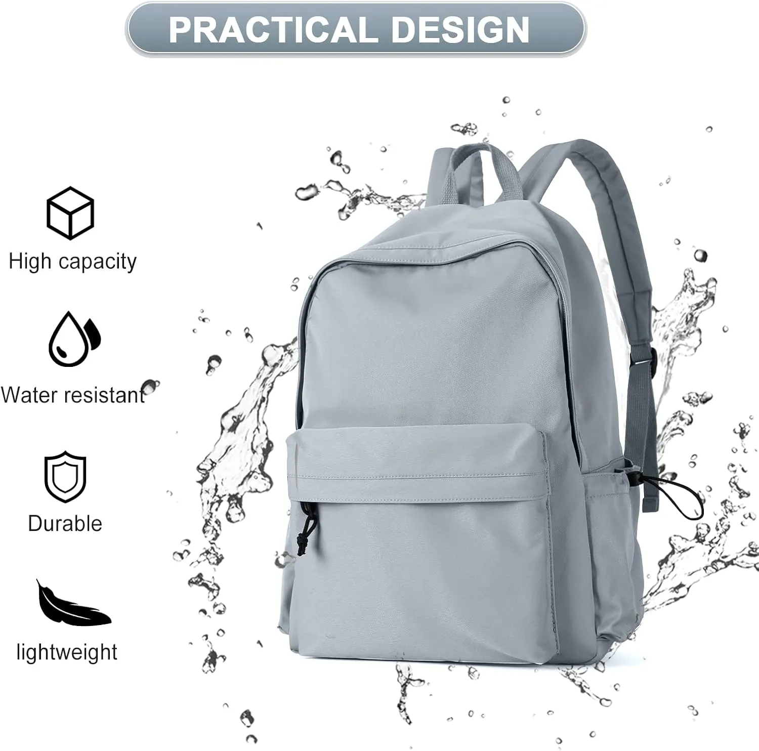 Backpack Lightweight Bag Waterproof High Middle Backpack For Cute Aesthetic Backpack Casual Daypack For Men Women Blue