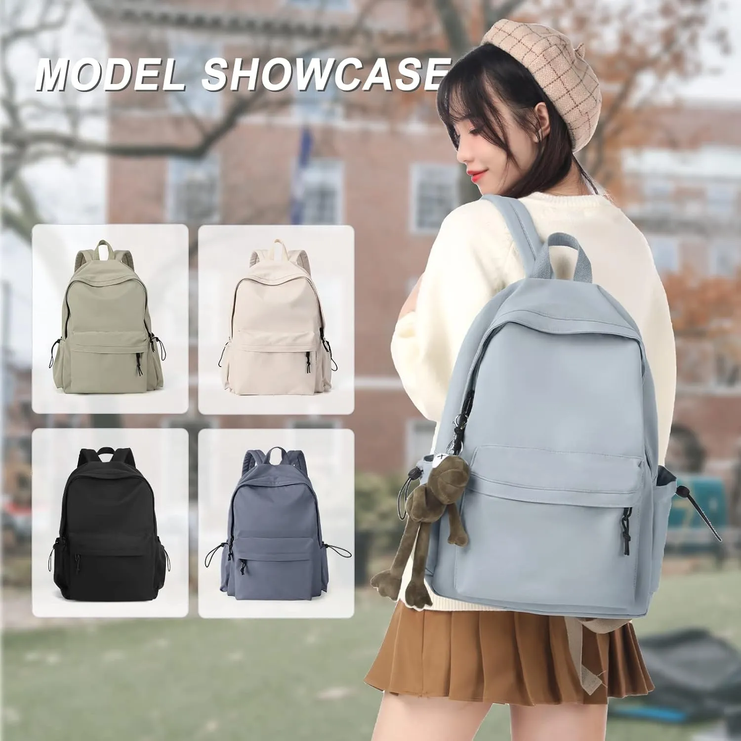 Backpack Lightweight Bag Waterproof High Middle Backpack For Cute Aesthetic Backpack Casual Daypack For Men Women Blue
