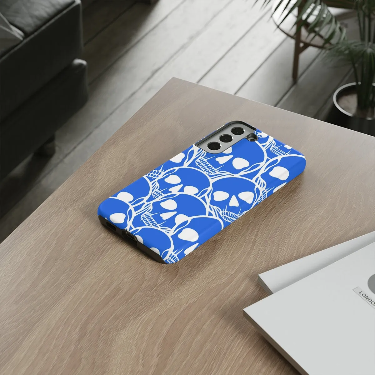 Blue Skulls Heads Tough Cell Phone Case For Iphone & Samsung Cases