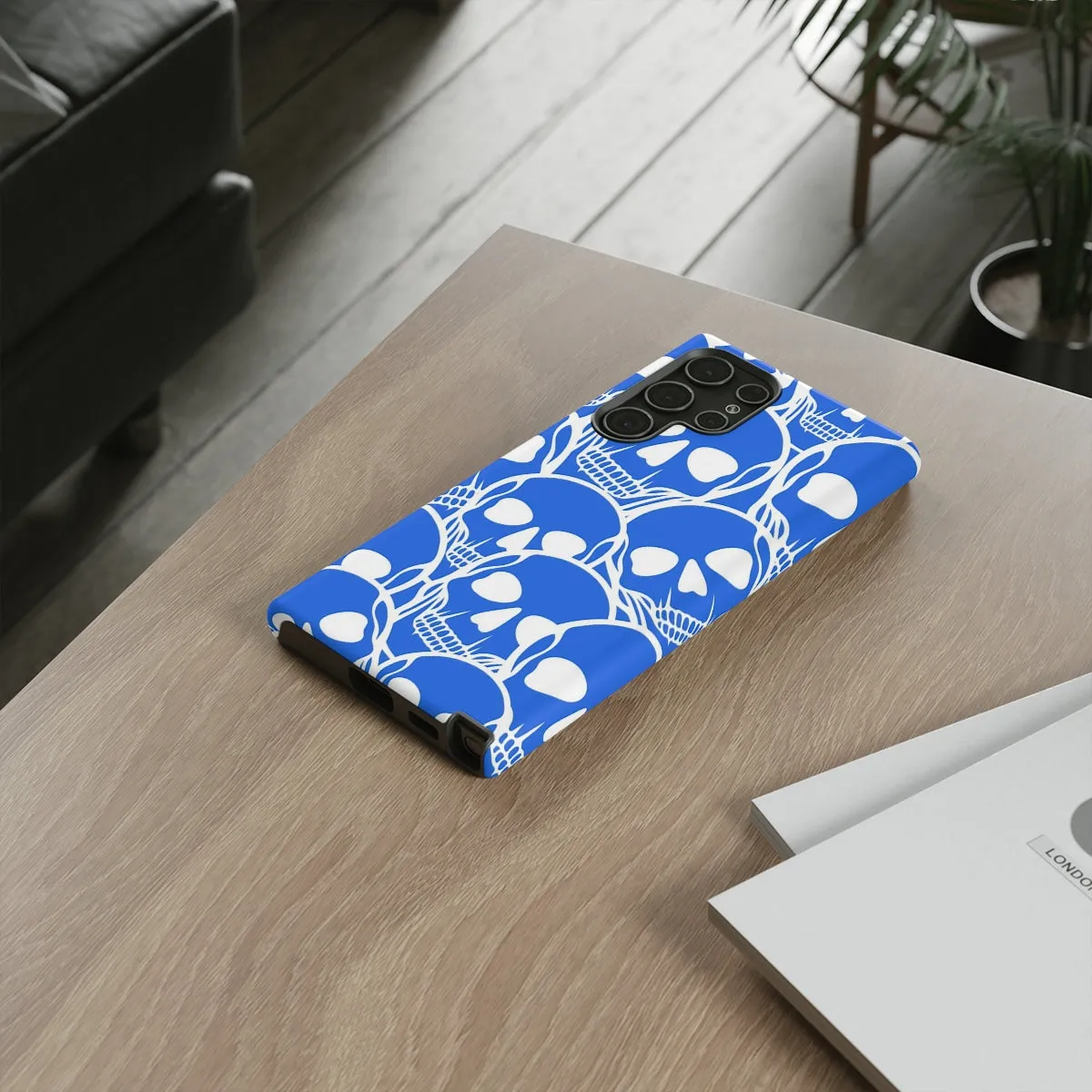 Blue Skulls Heads Tough Cell Phone Case For Iphone & Samsung Cases