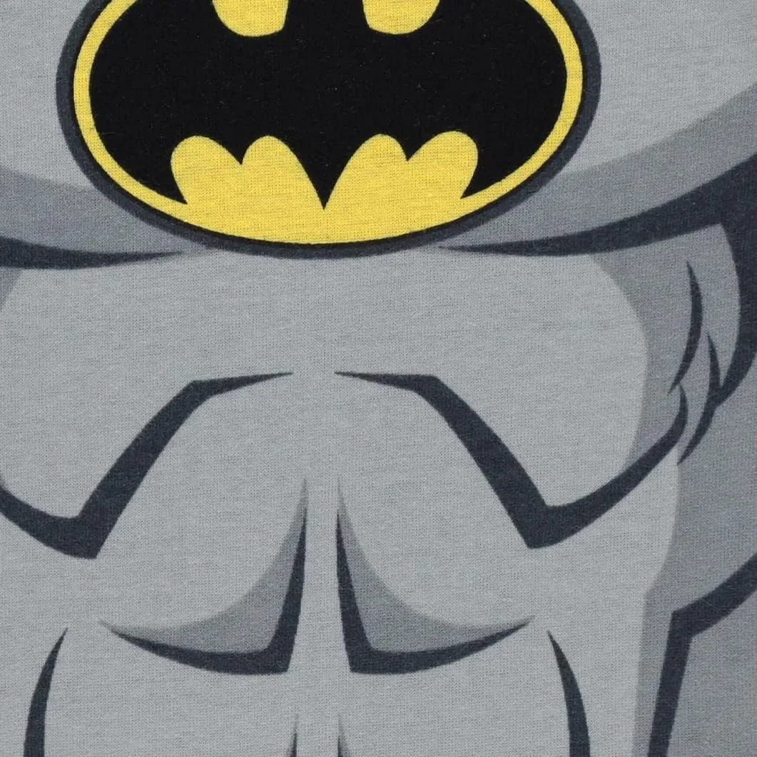 Boys DC Comics Batman Pajamas Set - 4 Piece Short Sleeve Batman Pajamas - Short Sleeves, Shorts and Pants Pajamas Set