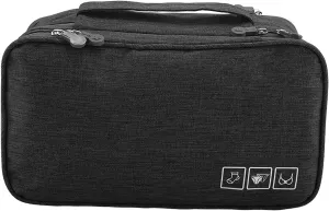 Bra Storage Organizer, Travel Storage Bag Bra Travel Case Underwear Travel Bag USB Case Packing Cube Cosmetic Bag for Hotel Home (Black)