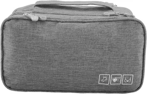 Bra Storage Organizer, Travel Storage Bag Bra Travel Case Underwear Travel Bag USB Case Packing Cube Cosmetic Bag for Hotel Home (Grey)