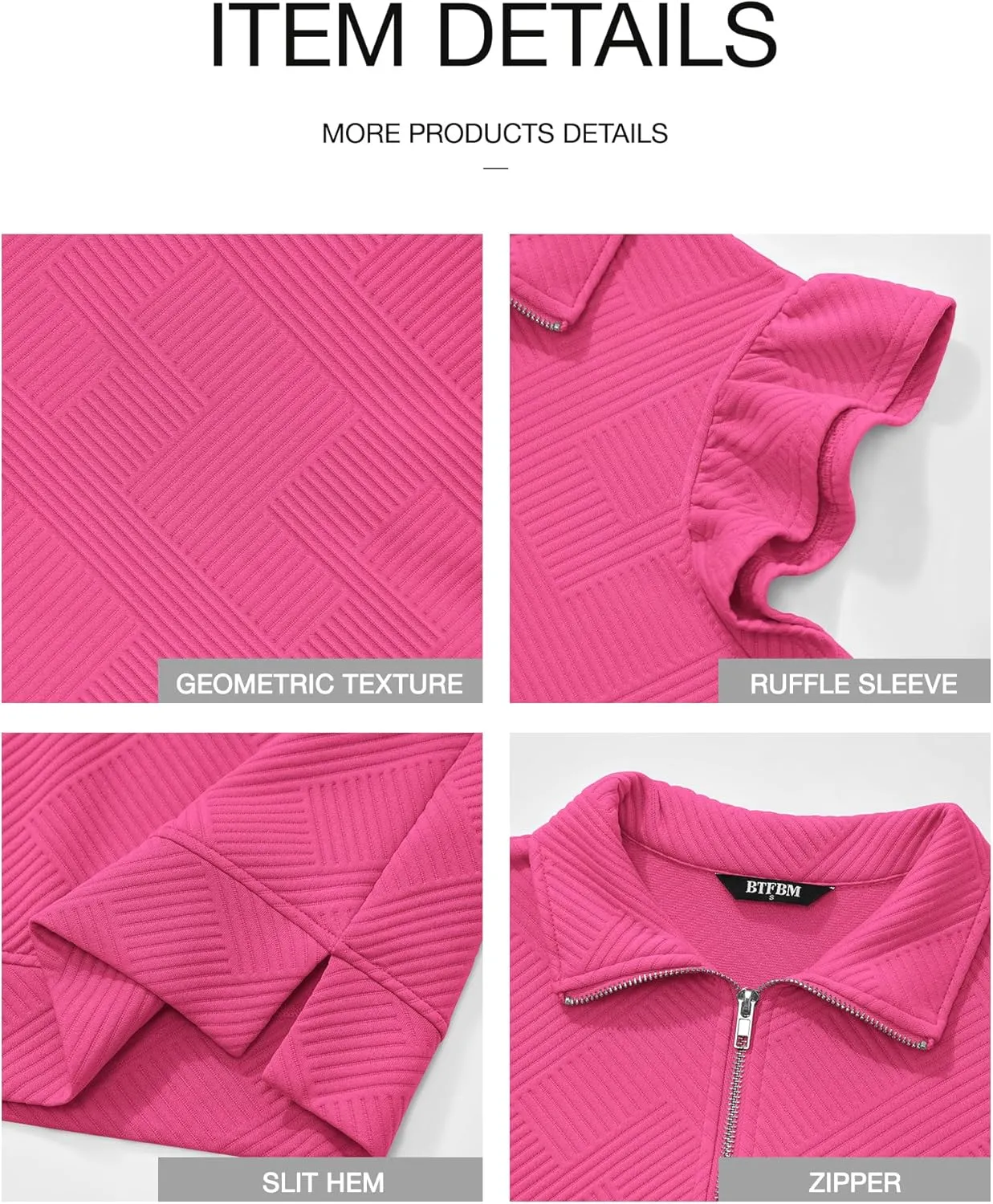 BTFBM Women's 2 Piece Outfits Sweatsuit Zipper V Neck Casual Ruffle Short Sleeve Tops and Drawstring Shorts Lounge Sets
