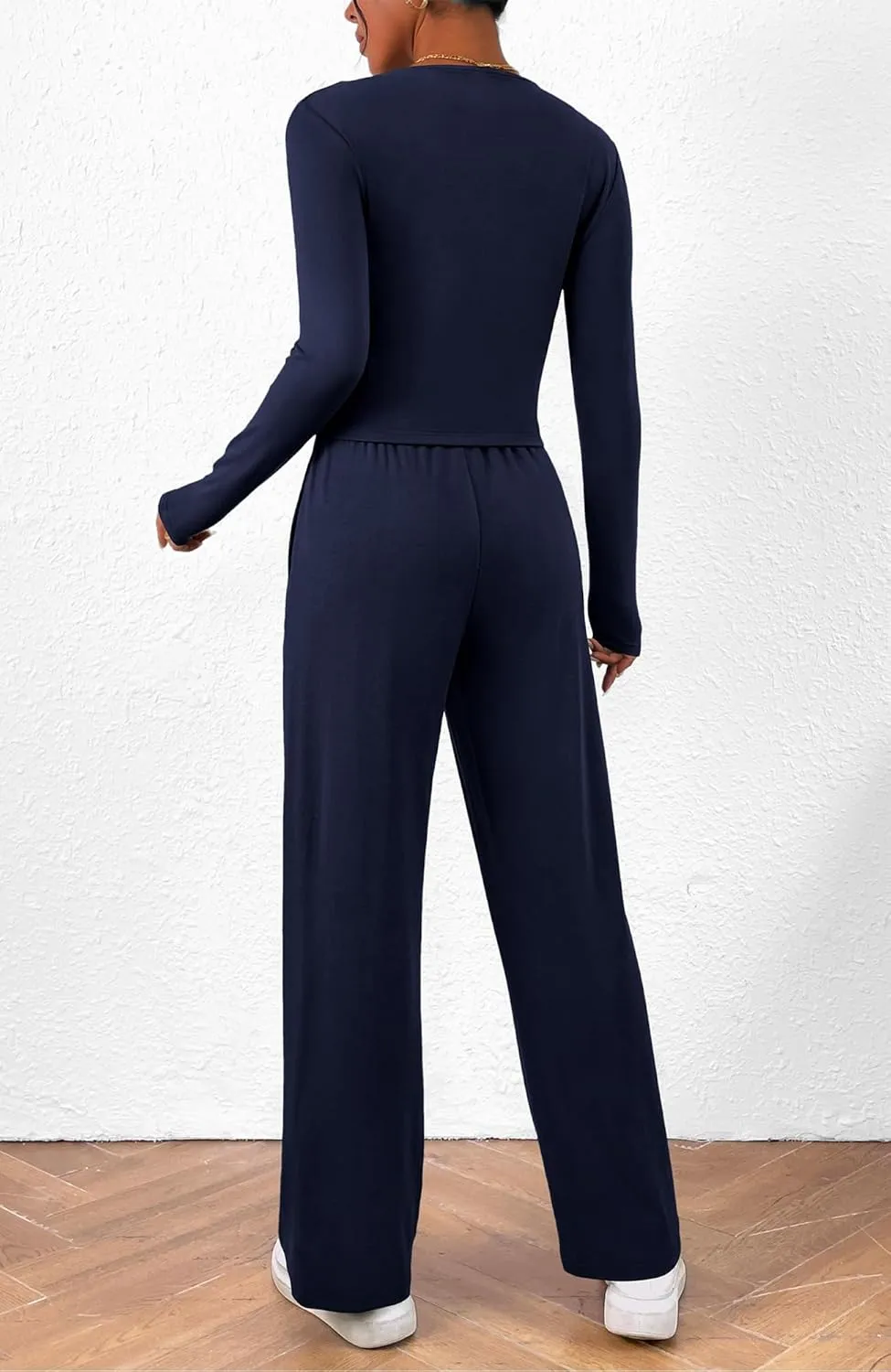 BTFBM Women's Fall Lounge Sets 3 Piece Outfit Tracksuits Casual Long Sleeve Tops High Waisted Sweatpants Set