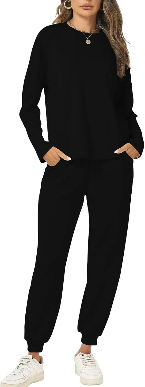 Cakulo Womens 2 Piece Lounge Sets 2024 Fall Outfits Jogger Sweat Pants Set Sweatsuits Matching Track Suits