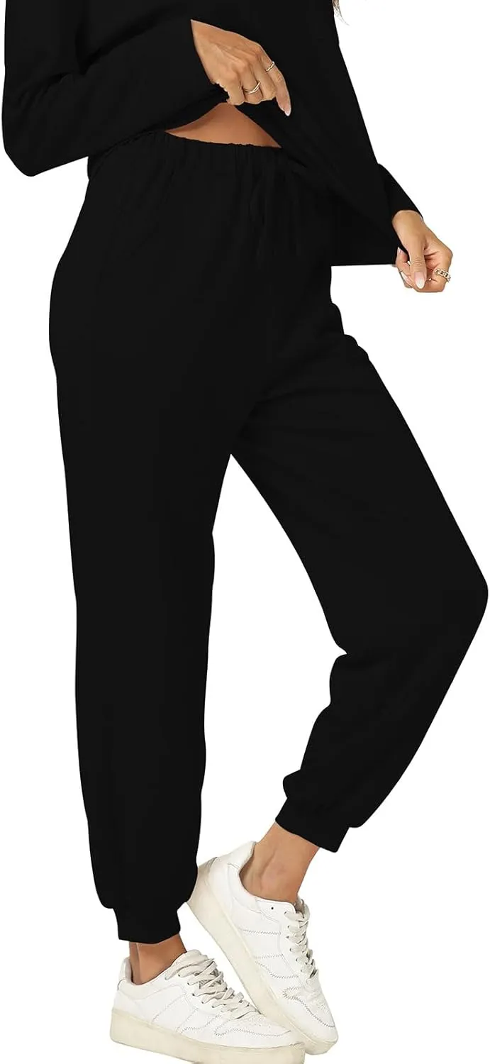 Cakulo Womens 2 Piece Lounge Sets 2024 Fall Outfits Jogger Sweat Pants Set Sweatsuits Matching Track Suits