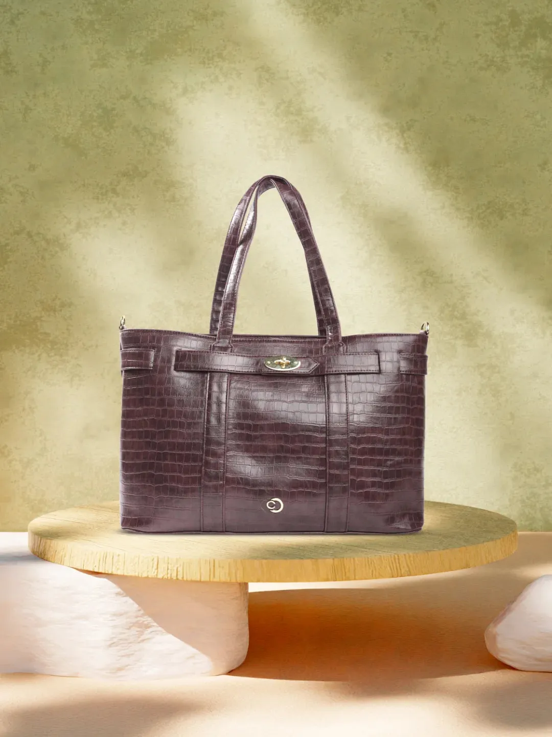 Caprese Treza Laptop Tote Large Plum
