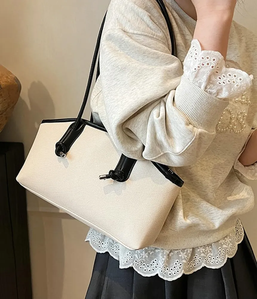 Casual Leather Shoulder Purses Summer Beach Bags For Women Canvas Clutch Bag Boston Purse Travel Underarm Handbags 2025