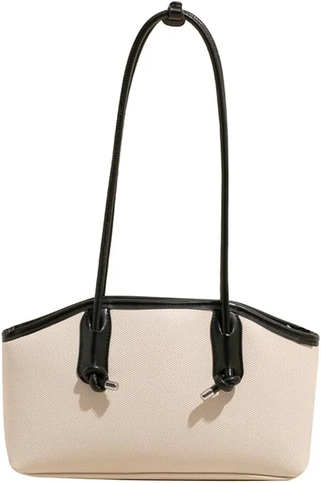 Casual Leather Shoulder Purses Summer Beach Bags For Women Canvas Clutch Bag Boston Purse Travel Underarm Handbags 2025
