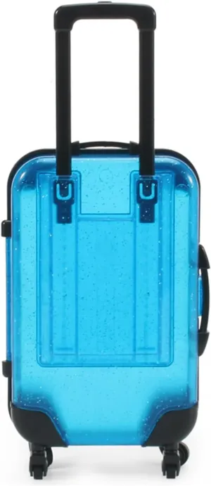Children Luggage Toy Kids Mini with Retractable Handle Transparent 4 Spinner Wheels Large Capacity for Cosmetics Snacks Doll Travel Rolling Blue