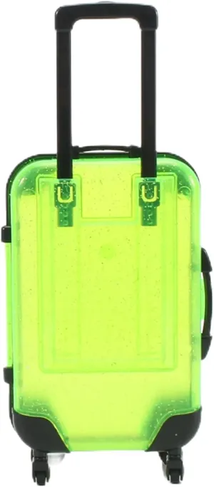 Children Luggage Toy Kids Mini with Retractable Handle Transparent 4 Spinner Wheels Large Capacity for Cosmetics Snacks Doll Travel Rolling Green