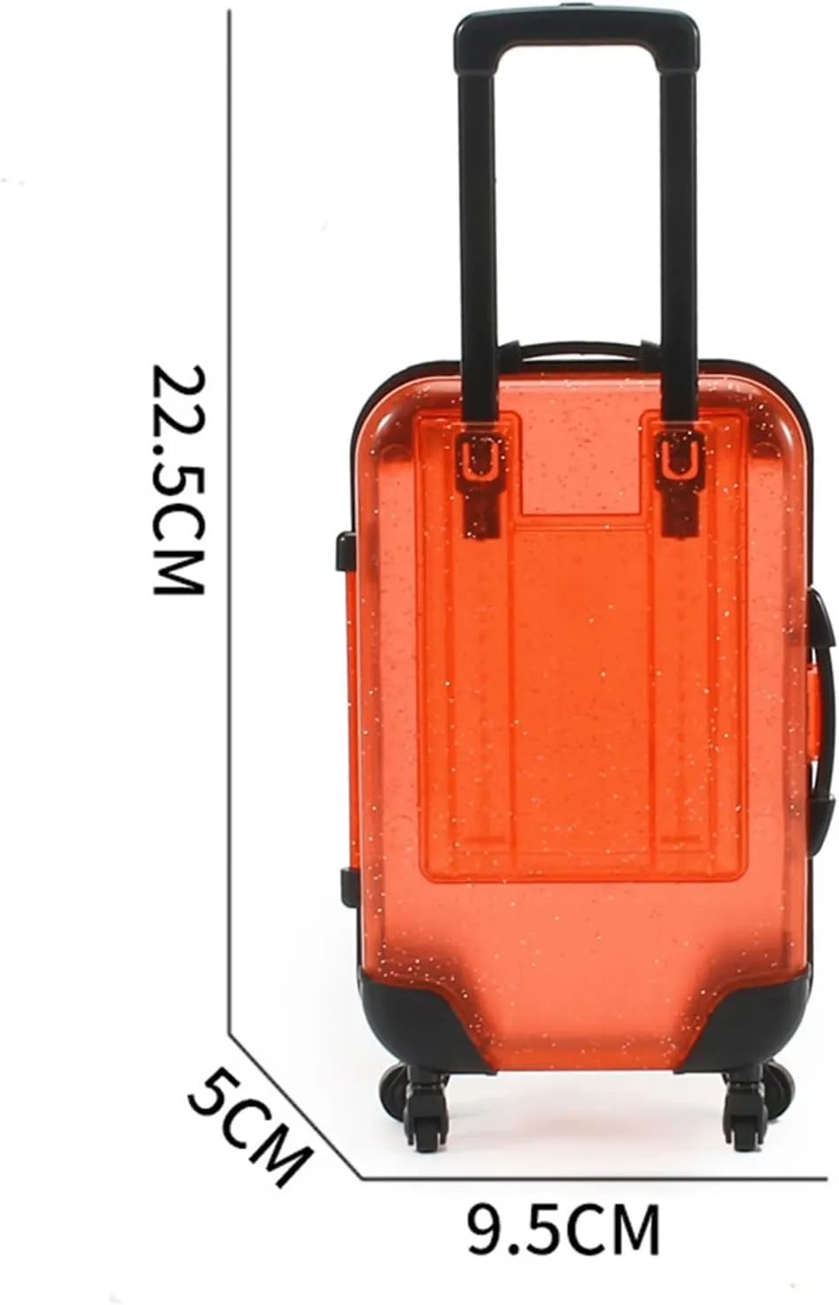 Children Luggage Toy Kids Mini with Retractable Handle Transparent 4 Spinner Wheels Large Capacity for Cosmetics Snacks Doll Travel Rolling Red