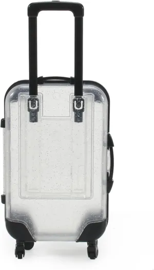 Children Luggage Toy Kids Mini with Retractable Handle Transparent 4 Spinner Wheels Large Capacity for Cosmetics Snacks Doll Travel Rolling White