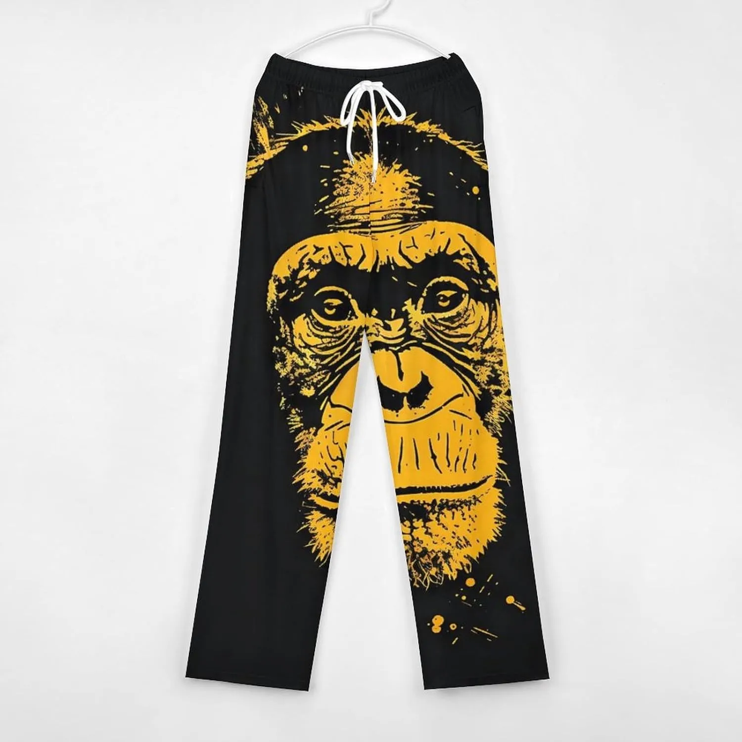 Chimp Monkeys Face Pajamas for Adult Bottoms Lounge Pants Sleepwear Loungewear with Elastic Waistband Unisex