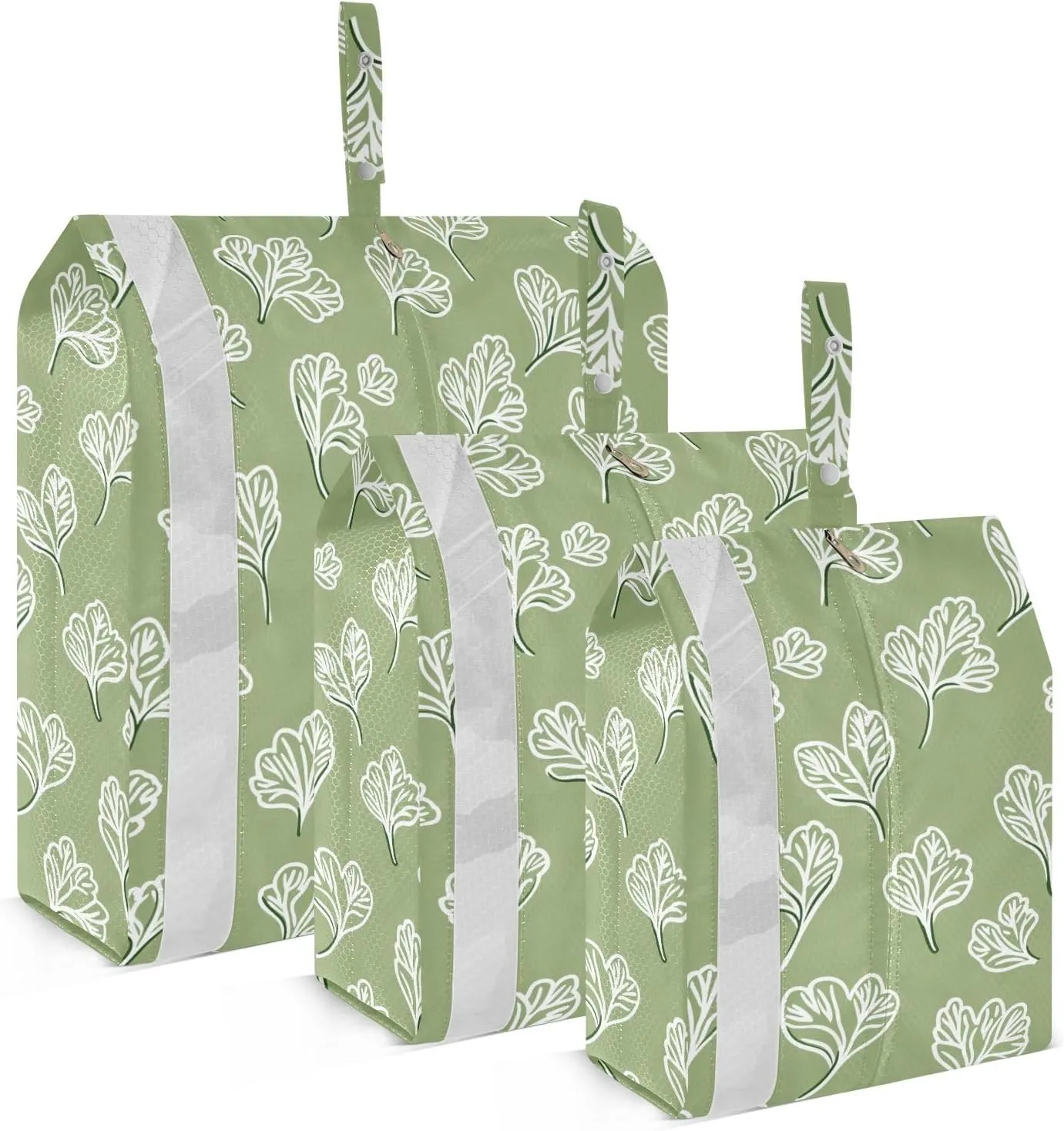 Cilantro Simple Line Art valentine 3 Set Travel Packing Cubes For Suitcases Collapsible Storage Bags For Travel Clothing Storage Bag Travel Organizers