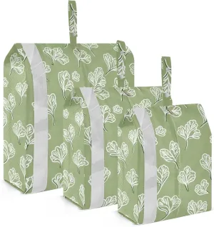 Cilantro Simple Line Art valentine 3 Set Travel Packing Cubes For Suitcases Collapsible Storage Bags For Travel Clothing Storage Bag Travel Organizers
