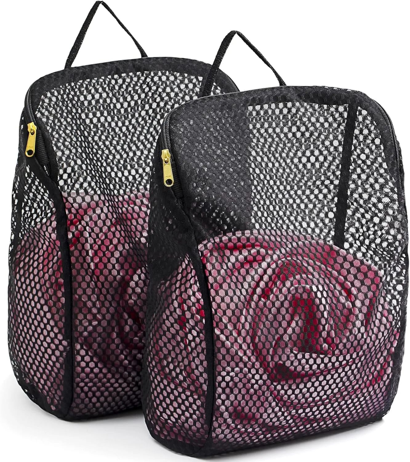 COMLIFE Set of 2 Delicates Honeycomb Mesh Laundry BagUse YKK Zipperwith Handle, Extra Large Opening, Baby Products, Face Cleansing Pads,Socks, Fine Knitwear Mesh Wash BagsBlack