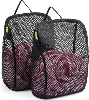 COMLIFE Set of 2 Delicates Honeycomb Mesh Laundry BagUse YKK Zipperwith Handle, Extra Large Opening, Baby Products, Face Cleansing Pads,Socks, Fine Knitwear Mesh Wash BagsBlack
