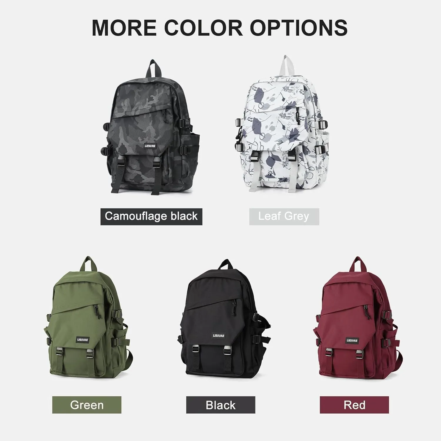 coowoz College Backpack Waterproof Black College Bags For Women Lightweight Travel Rucksack Casual Daypack Laptop Backpacks For Men Women(Camouflage Black)