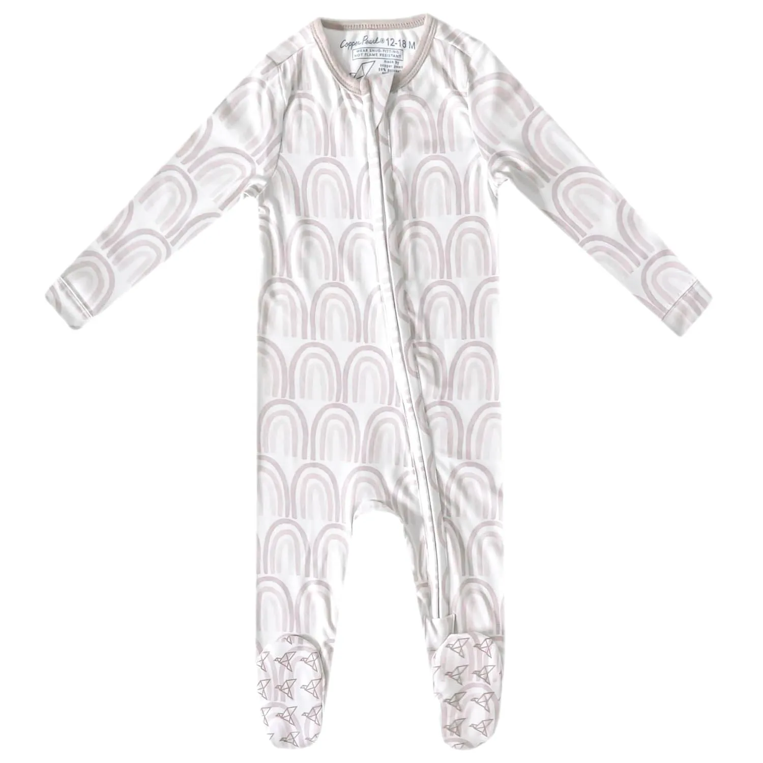 Copper Pearl Zip-Up Footie Baby Pajamas: Ultra-Soft Boys Pajamas and Girls Pajamas, Premium Knit Fabric in Stylish Prints, Tag-Free with Two-Way Zipper, Sized Newborn to 24 Months, Bliss
