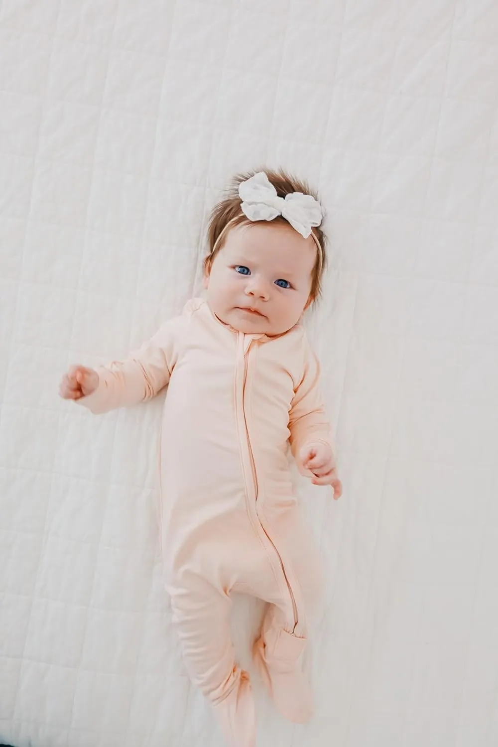 Copper Pearl Zip-Up Footie Baby Pajamas: Ultra-Soft Boys Pajamas and Girls Pajamas, Premium Knit Fabric in Stylish Prints, Tag-Free with Two-Way Zipper, Sized Newborn to 24 Months, Blush