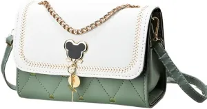 Crossbody Bag and Satchel Purse for Women- Fashion Chain shiny Chain Purse PU Leather HandBag