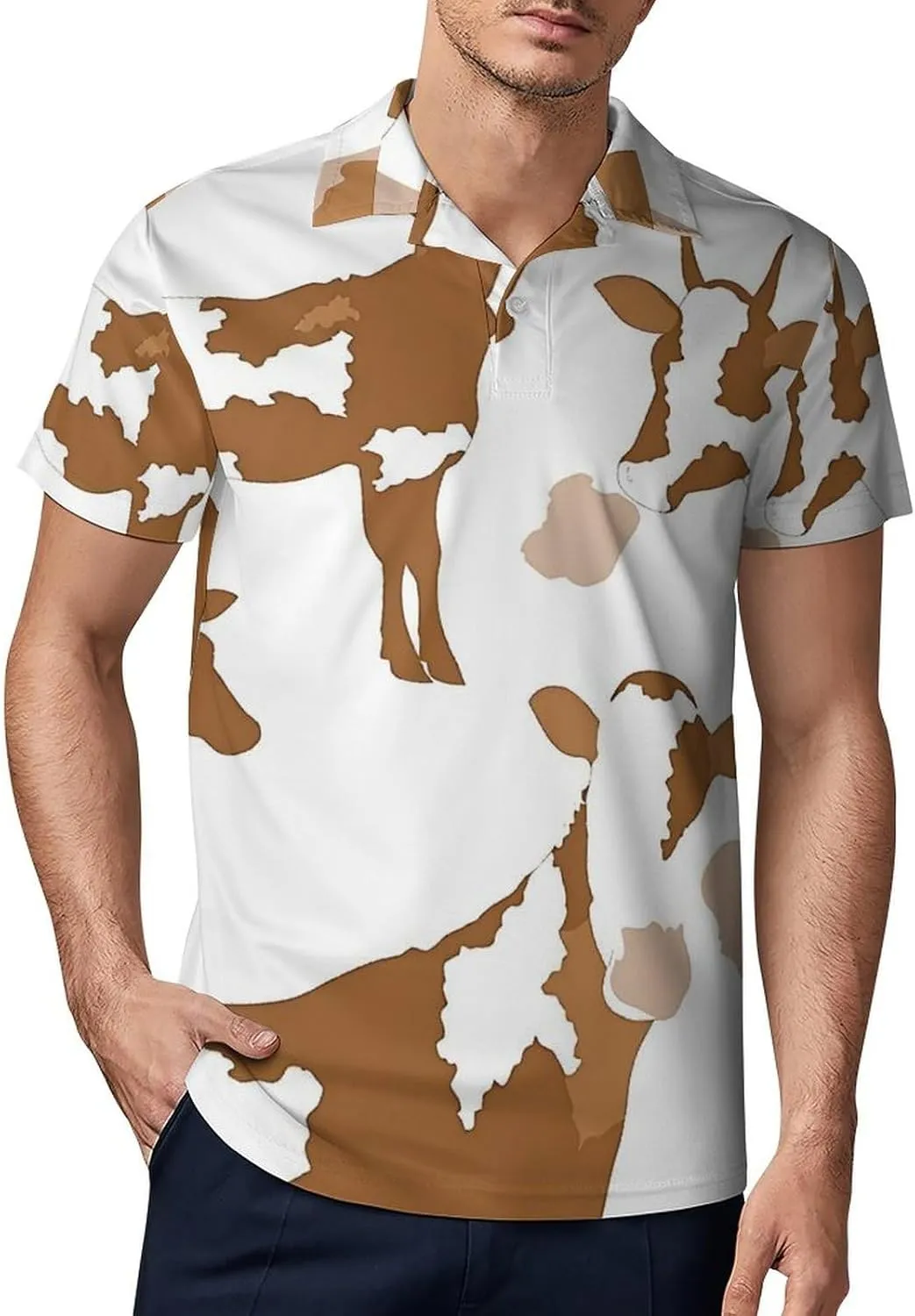Cute Watercolor Men's Short Sleeve Polo Shirts Regular-Fit Quick-Dry Casual Golf T-Shirts Summer Pullover Tennis T-Shirt Tops