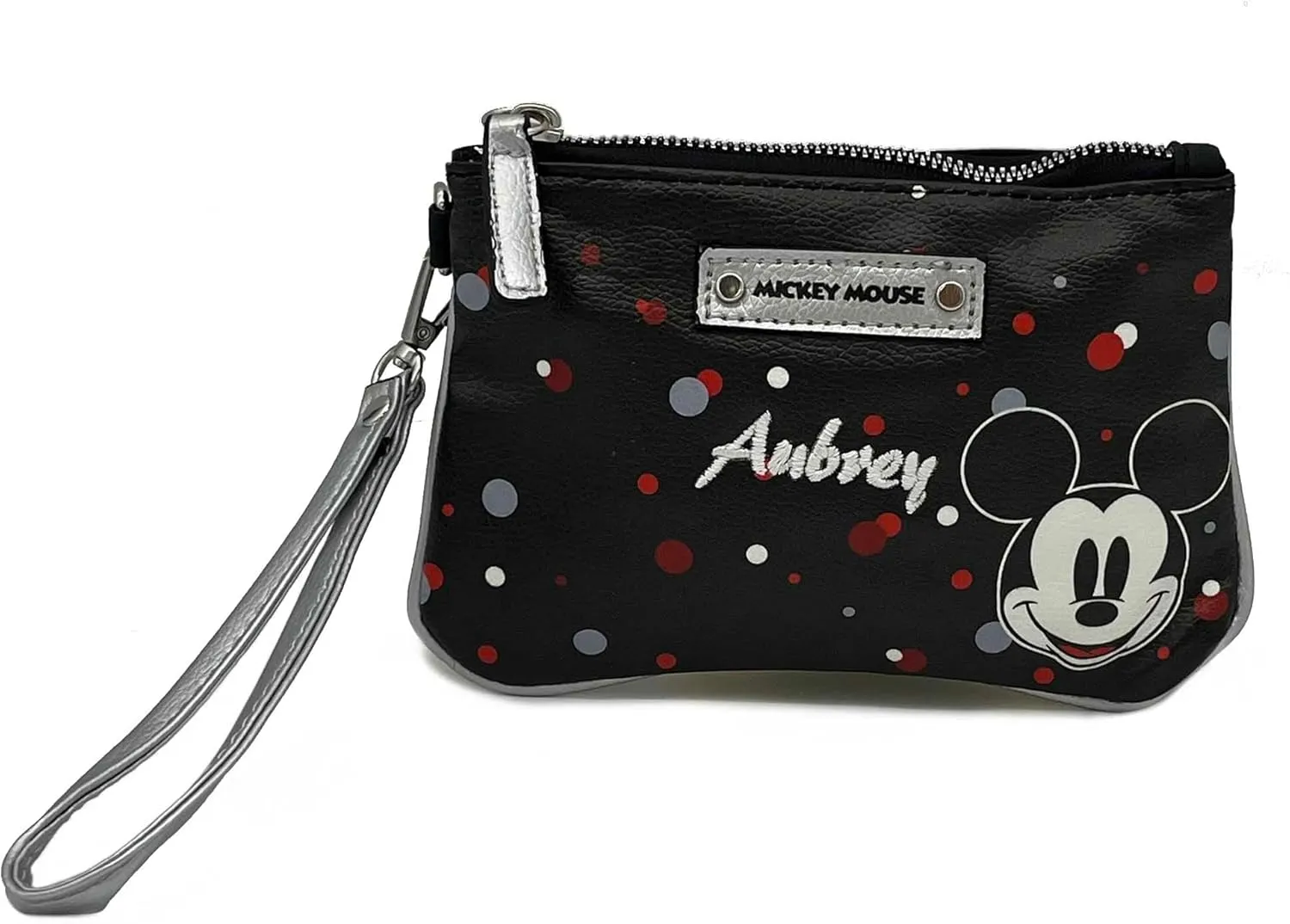 DIBSIES Personalized Mickey Mouse Wristlet for Girls, Black, 6.5'' x 5''