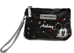 DIBSIES Personalized Mickey Mouse Wristlet for Girls, Black, 6.5'' x 5''