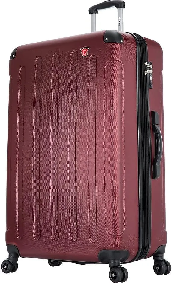DUKAP INTELY PC/ABS Plastic 4-Wheel Spinner Luggage, Wine (DKINT00L-WIN)
